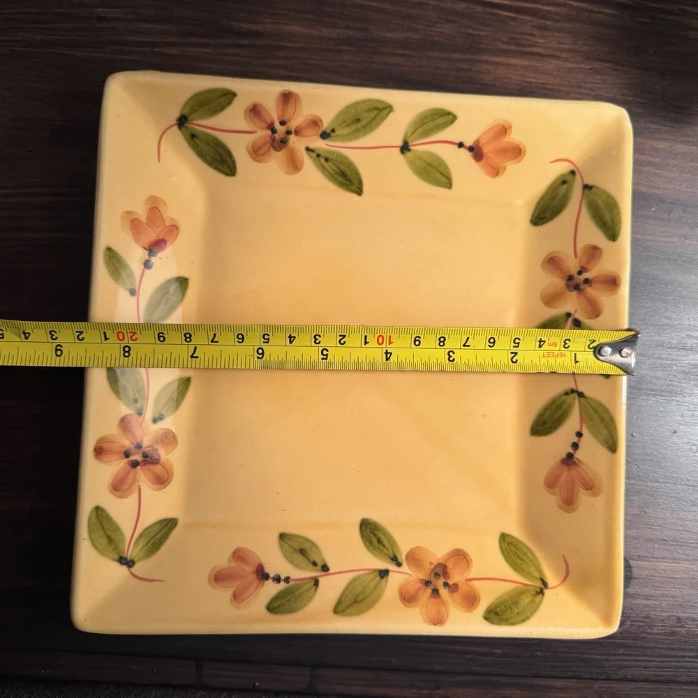 Sur La Table was Floral Square Platter with Yellow and Green Design